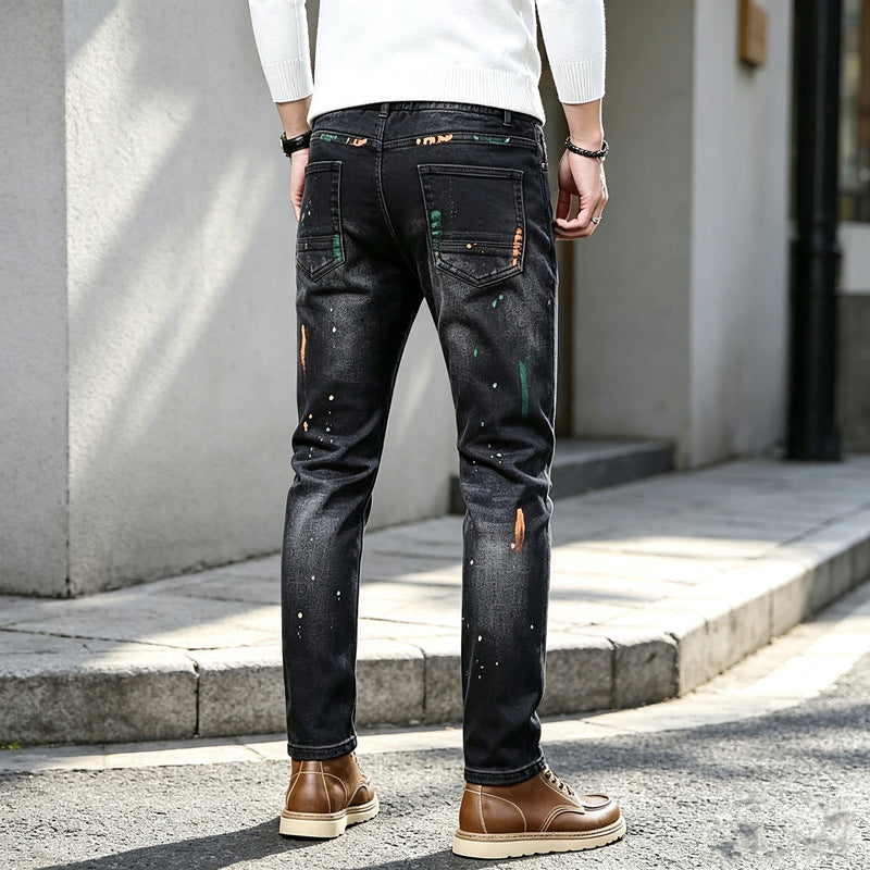 Herren Modische Ripped Jeans mit Farbdetails Shop Nory