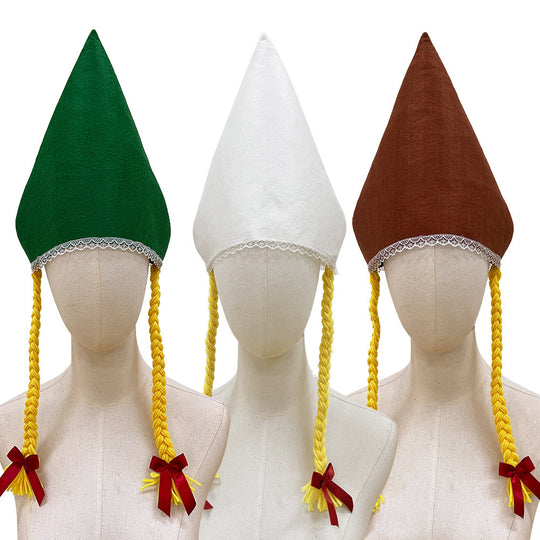 Damen nan traditionelle Trachtenhaube aus Baumwollvelours mit feinem Spitzenrand für Dirndl Shop Nory