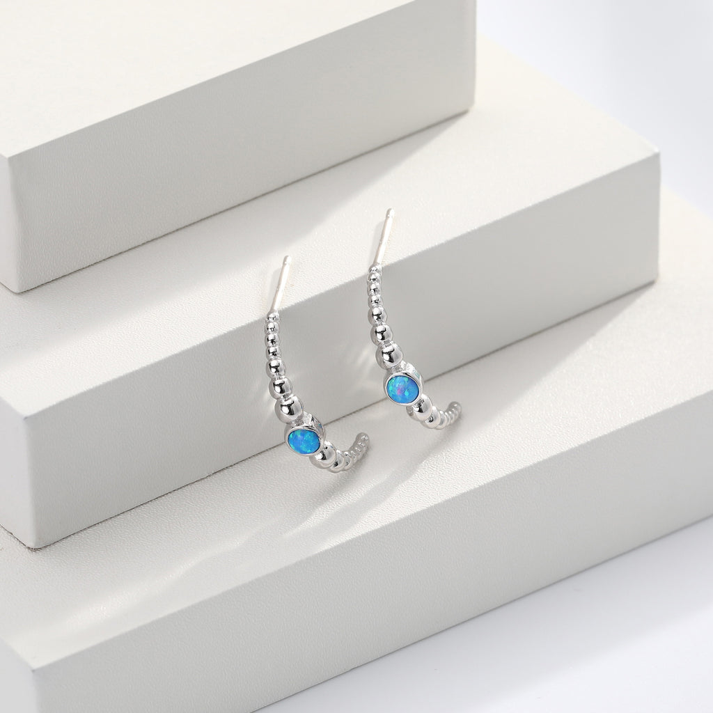 Damen Ohrringe mit funkelndem Opal und 925 Sterling Silber Shop Nory