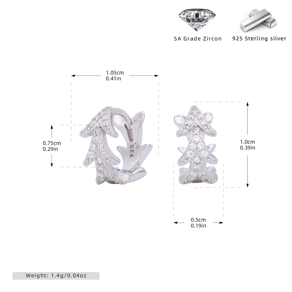 Damen Ohrstecker mit floralem Design und funkelnden Zirkonsteinen Shop Nory