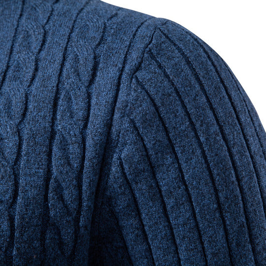 Herren Feinstrick-Polo mit Zopfmuster und Kragen Shop Nory