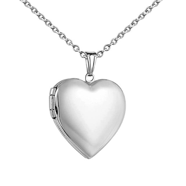 Damen Medaillon Halskette mit Herzdesign und Rosenmotiven Shop Nory