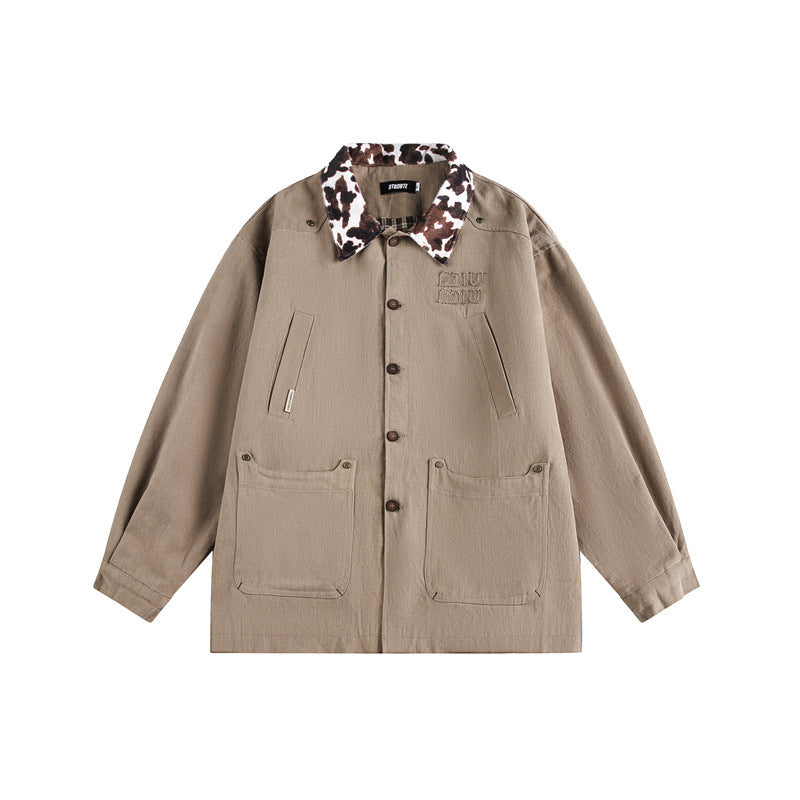 Unisex Overshirt im Utility-Workstyle mit kunstfellbesetztem Kragen und großen Pattentaschen Shop Nory