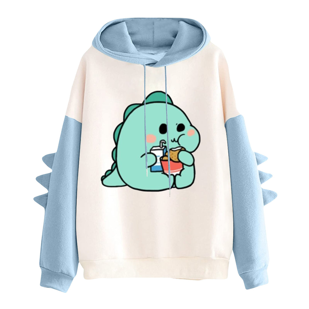Damen nan Kapuzenpullover mit niedlichem Frosch-Motiv, Kängurutasche und volumigen Ärmelapplikationen Shop Nory