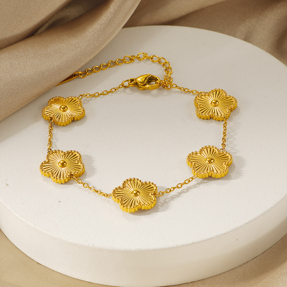 Frauen Blumenmotiv Link Armband Shop Nory