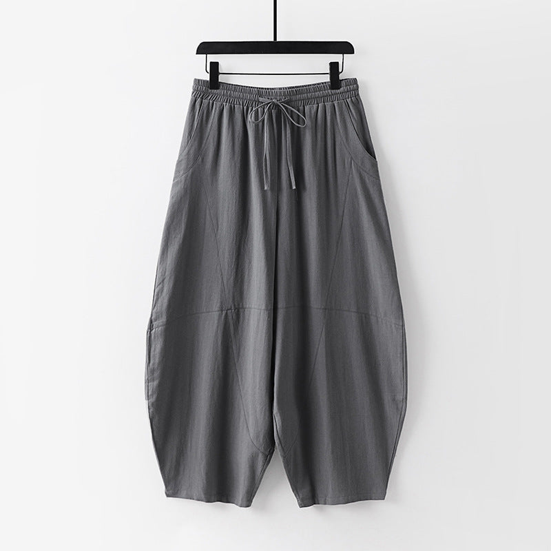 Damen Leichte Haremshose mit weitem Bein und elastischem Bund Shop Nory