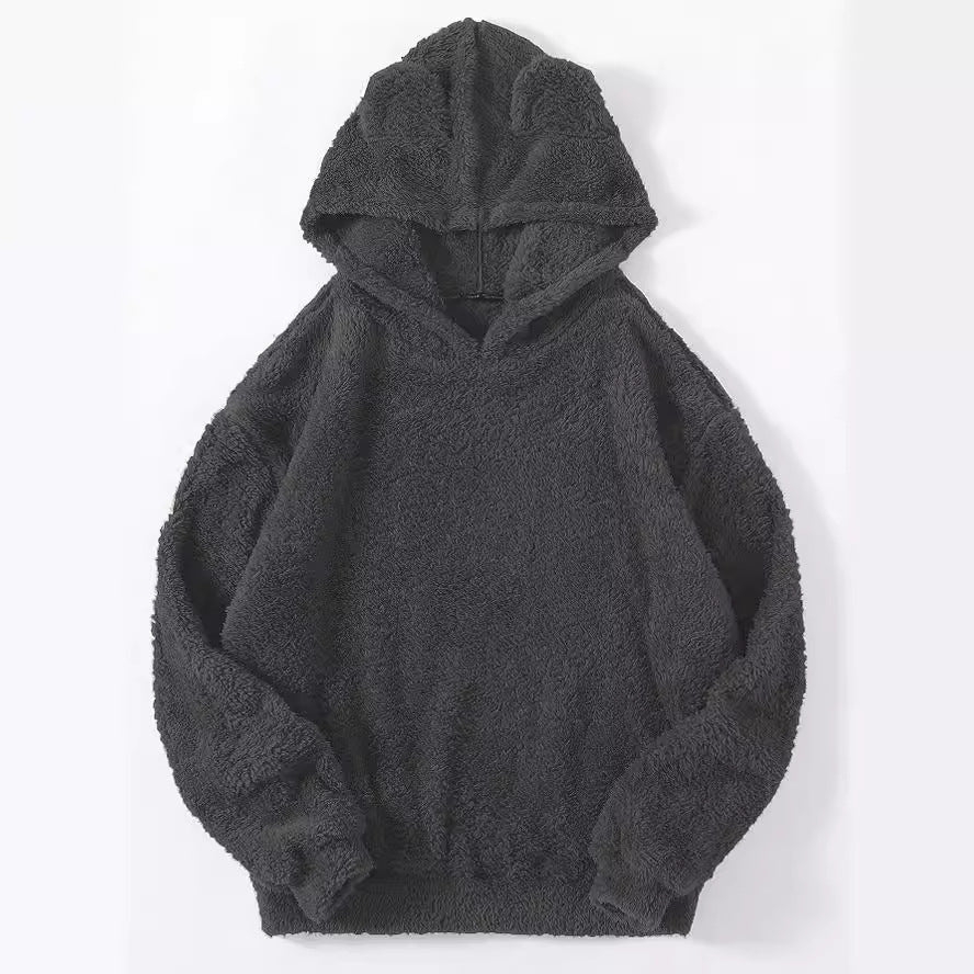 Damen nan kuscheliger Teddy-Hoodie mit Ohren, elastischem Bund und extra weichem Plüsch Shop Nory