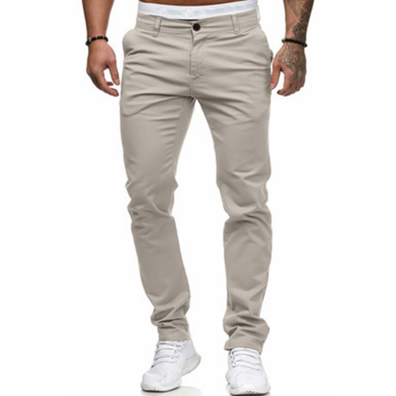 Herren Slim-Fit Chinohosen mit elastischem Bund und praktischen Taschen