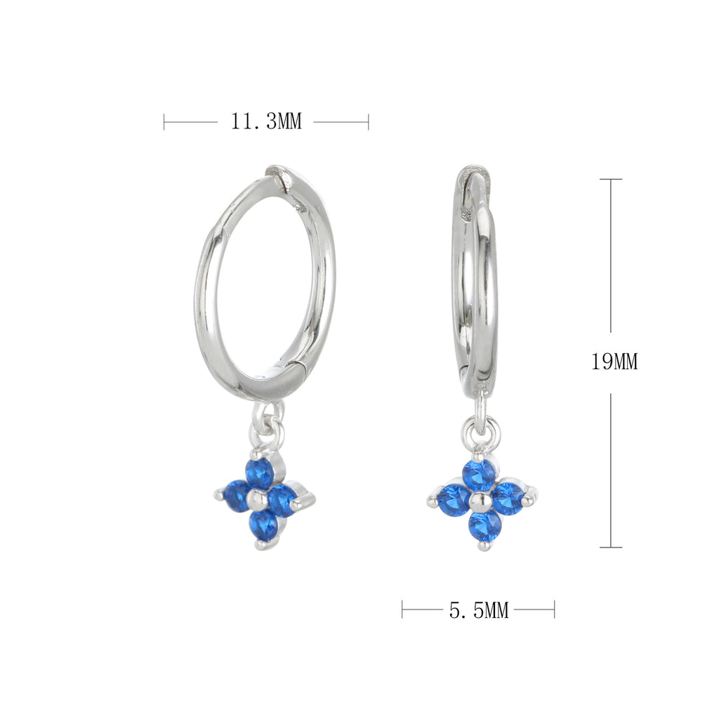 Damen Creolenohrringe mit blütenförmigen Anhängern und hochwertigem Zirkonbesatz Shop Nory