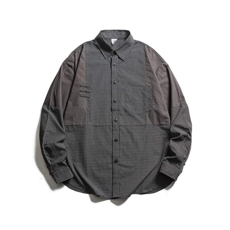 Herren Patchwork-Overshirt im Karomix mit Kontrastpaneelen Shop Nory