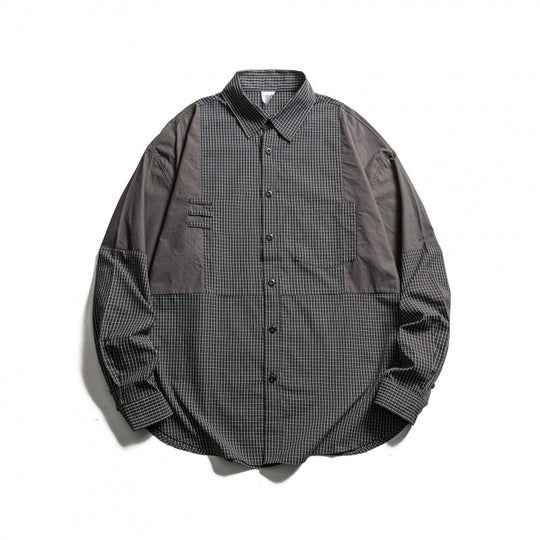 Herren Patchwork-Overshirt im Karomix mit Kontrastpaneelen Shop Nory