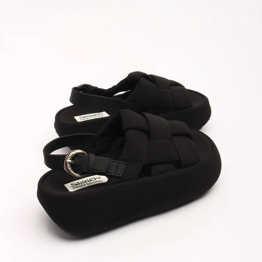 Damen modische Plateau-Sandalen mit elegantem Kreuzriemen und komfortablem Fußbett