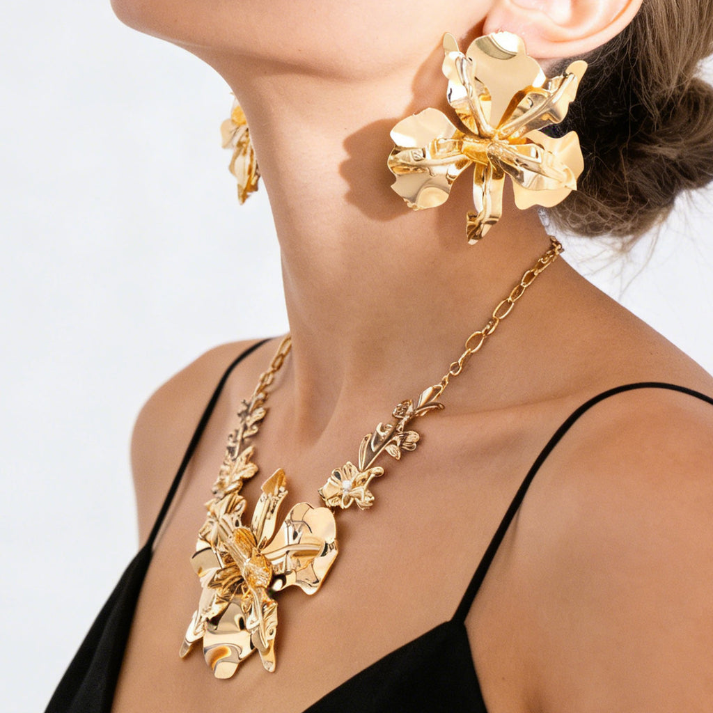 Damen Schmuckset mit kunstvollen Blumenmotiven Shop Nory