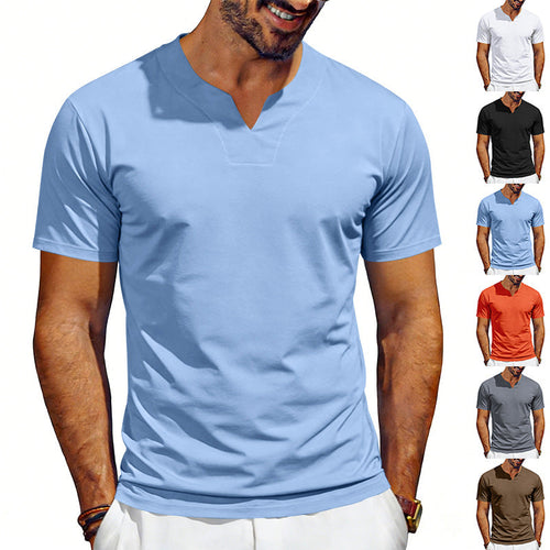Herren nan V-Ausschnitt-Sportshirt mit ergonomischen Formnähten und elastischem Jersey