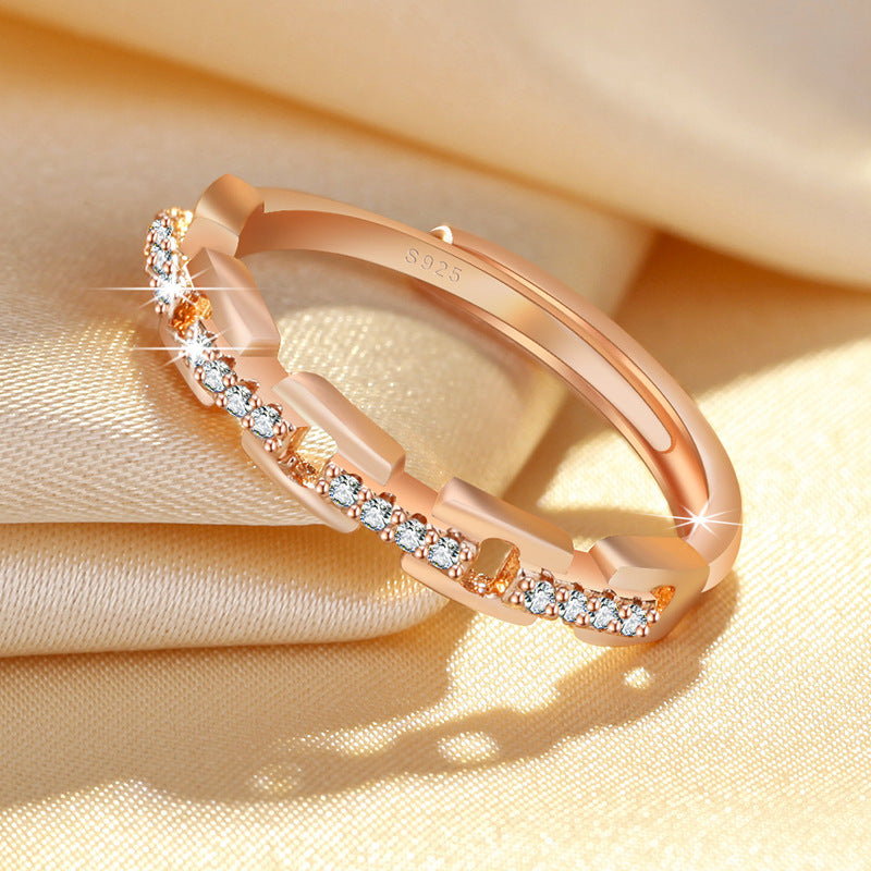 Damen Eleganter Ring aus hochwertigem 925er Silber mit funkelndem Zirkonia-Besatz Shop Nory