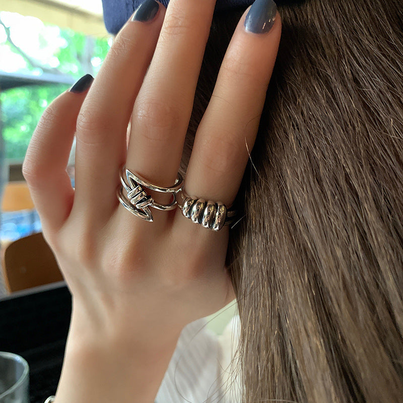 Damen Trendiger offener Ring mit geometrischem Design Shop Nory