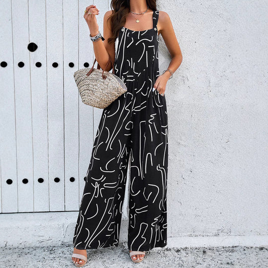 Damen weite Jumpsuit aus leichtem Stoff