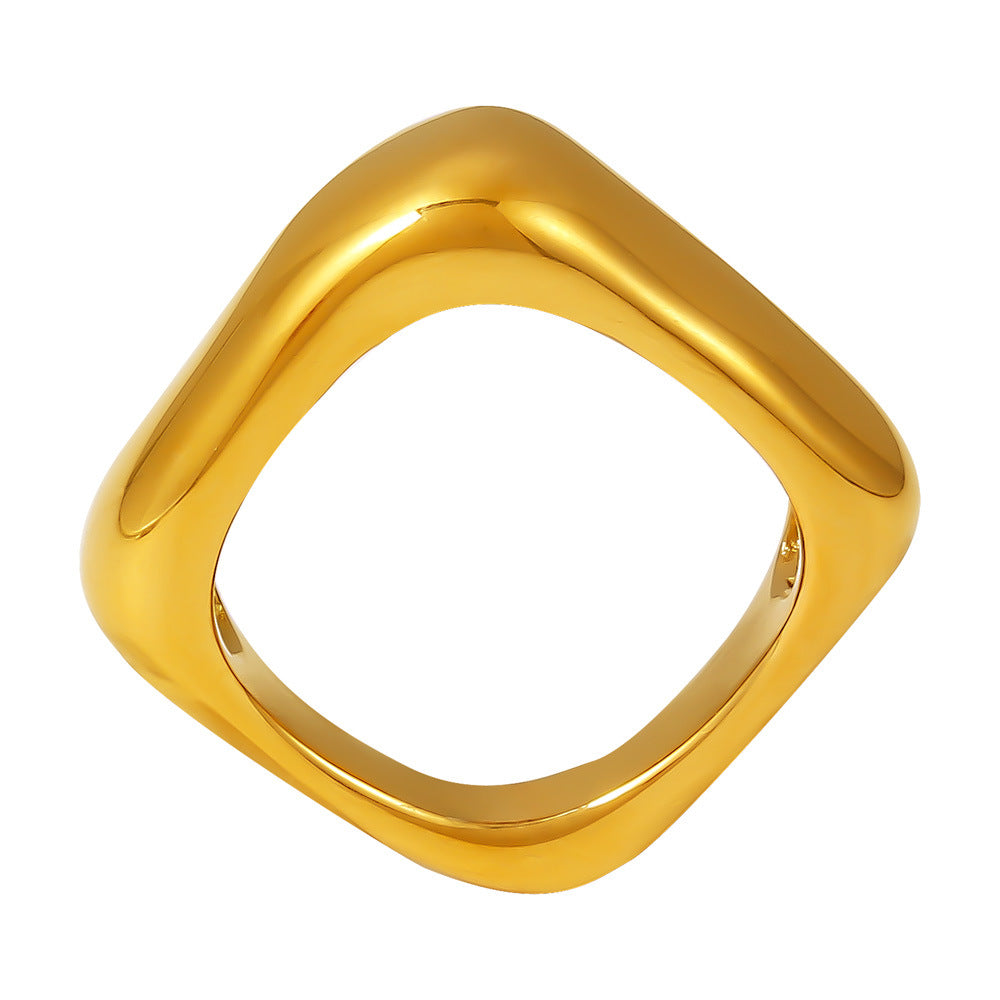 Damen Modischer Ring mit modernem, geschwungenem Design aus Edelstahl Shop Nory