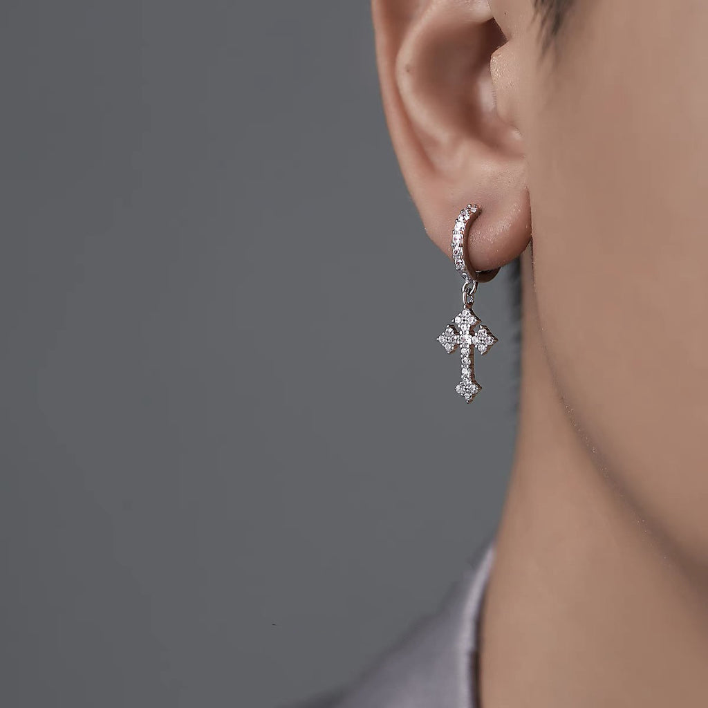 Damen Ohrhänger mit funkelndem Kreuz-Design und edlen Zirkonia Shop Nory