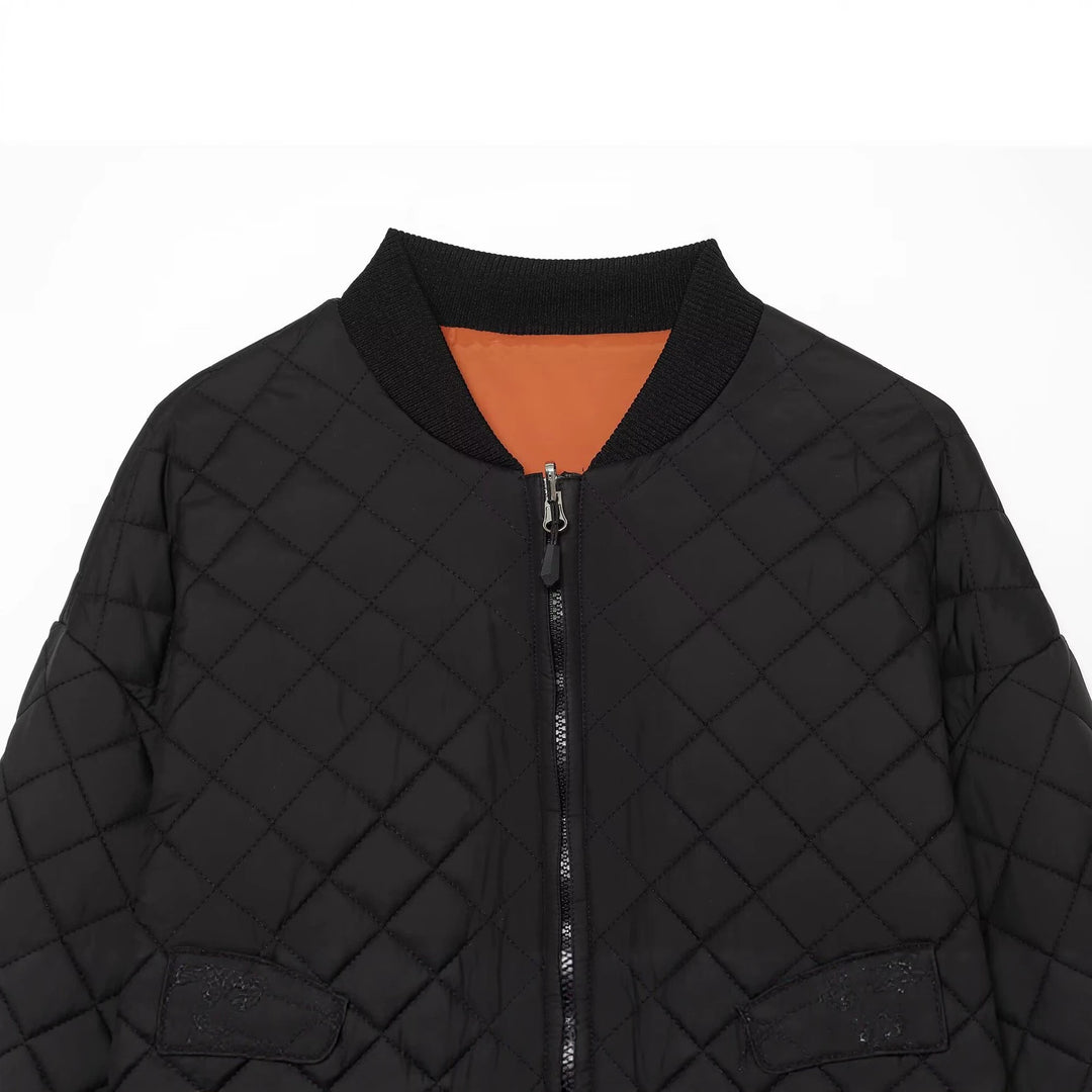 Damen Leichte gesteppte Bomberjacke im Cropped-Boxy-Schnitt mit Rautensteppung Shop Nory