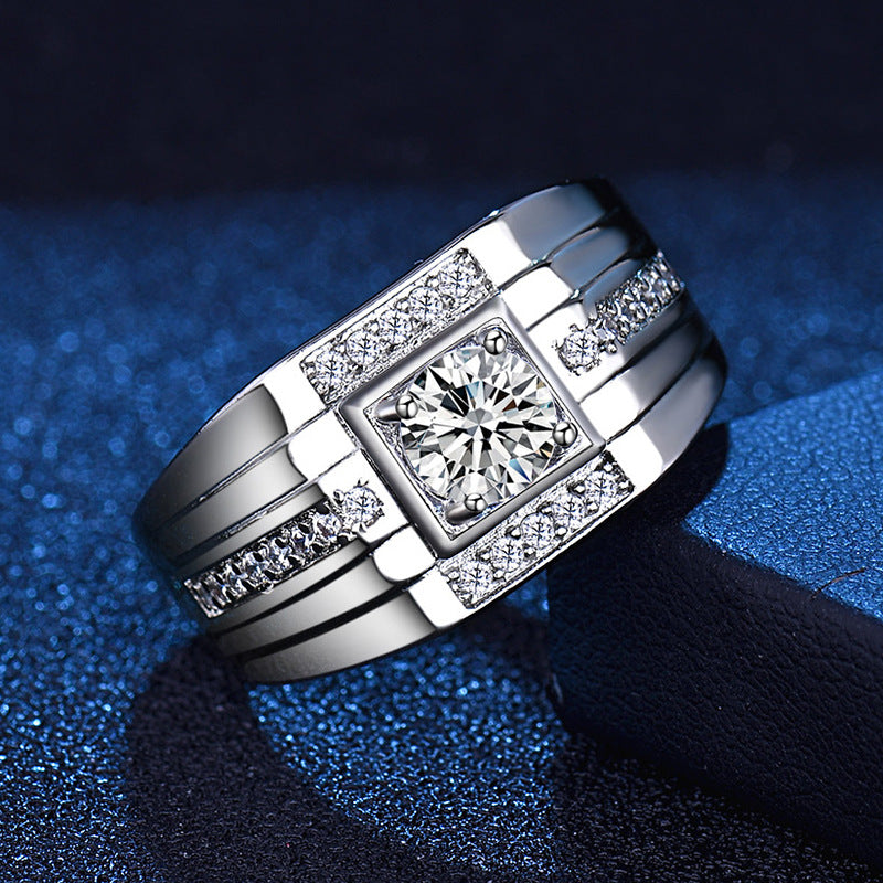 Damen Eleganter Ring mit quadratischem Zirkonia-Besatz Shop Nory