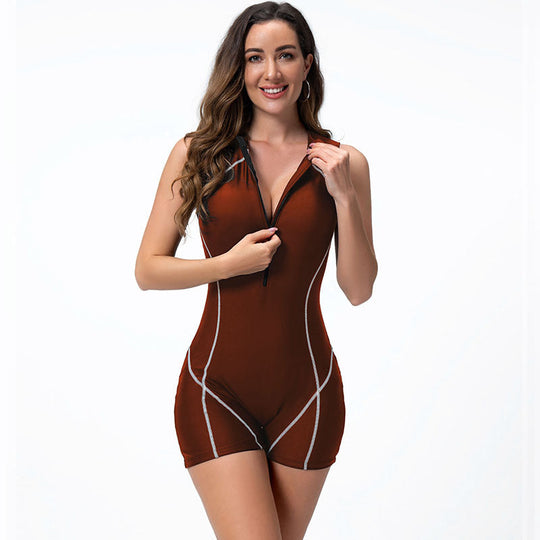 Damen Sportlicher Badeanzug mit hohen Beinausschnitten