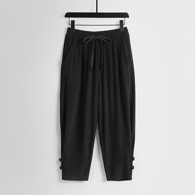 Damen Freizeit-Jogginghose mit Tunnelzug und Zierknöpfen am Knöchel Shop Nory