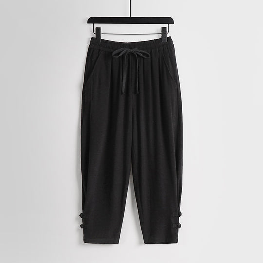 Damen Freizeit-Jogginghose mit Tunnelzug und Zierknöpfen am Knöchel Shop Nory