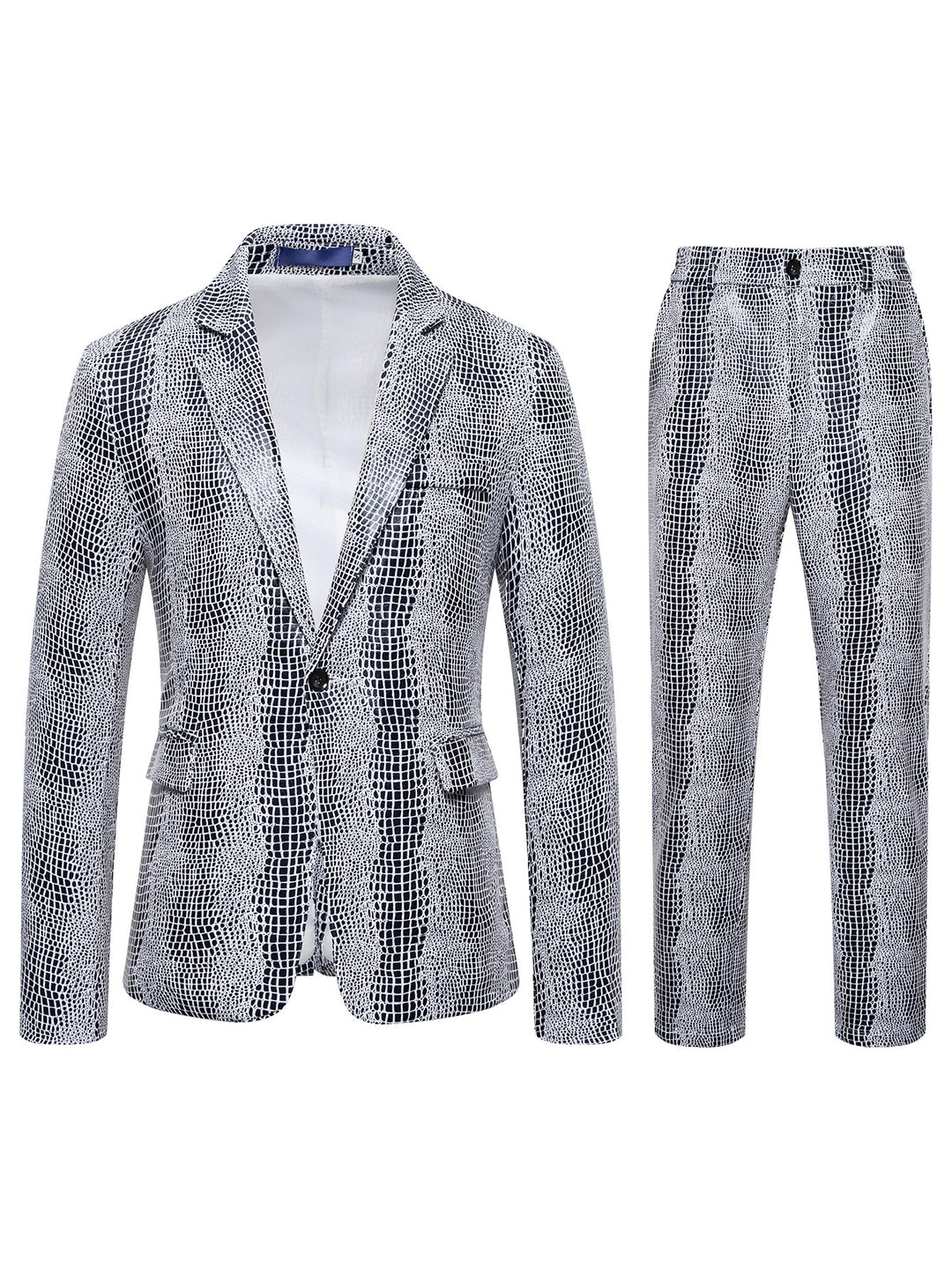 Herren Zweiteiliges Glamour-Anzugset mit metallischem Kroko-Effekt und schmaler Silhouette Shop Nory