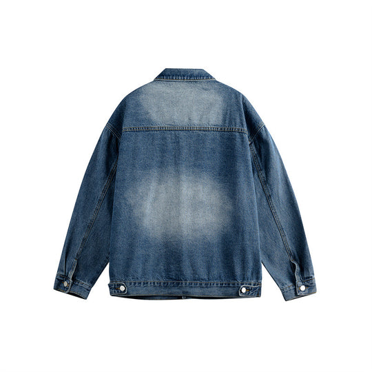 Herren Oversize-Jeansjacke mit Used-Waschung, aufgesetzten Brusttaschen und Knopfverschluss Shop Nory