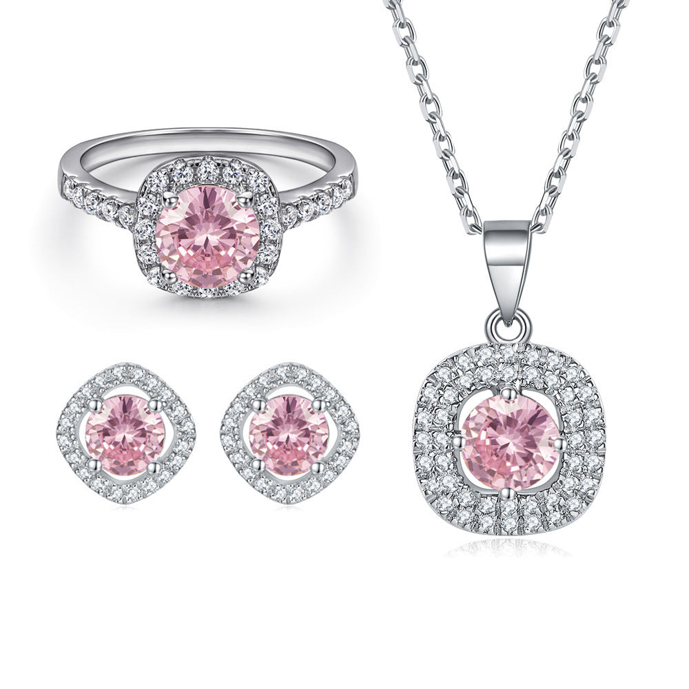 Damen Verlobungsring mit elegantem quadratischem Aquamarin und Zirkonia-Besatz Shop Nory