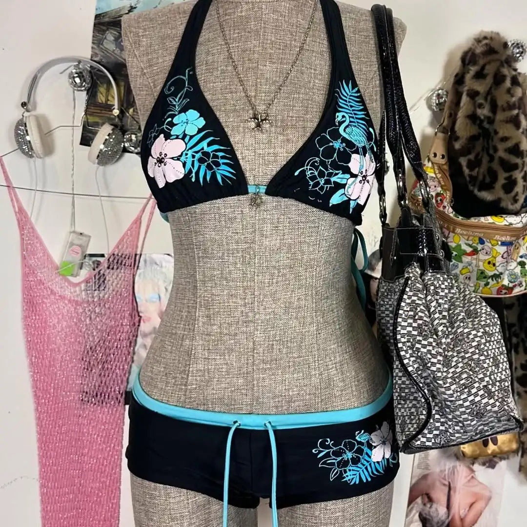 Damen-Bikini-Set mit floralem Design und verstellbaren Trägern