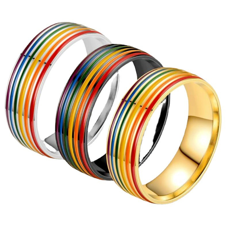 Damen Ring mit buntem Streifenmuster Shop Nory