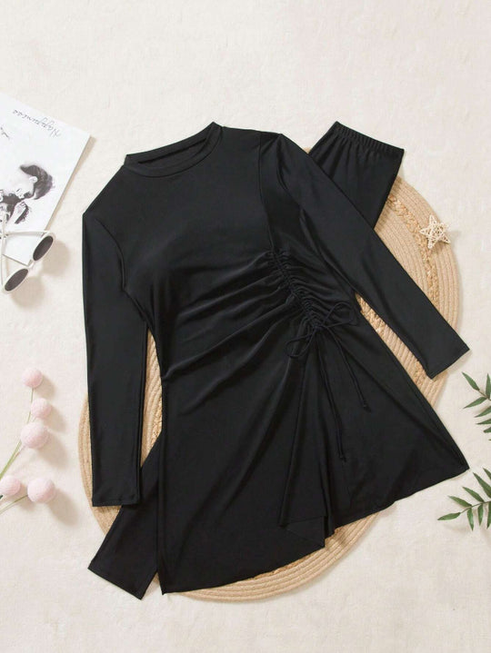 Damen Bade-Tunika mit seitlicher Raffung und Leggings Shop Nory