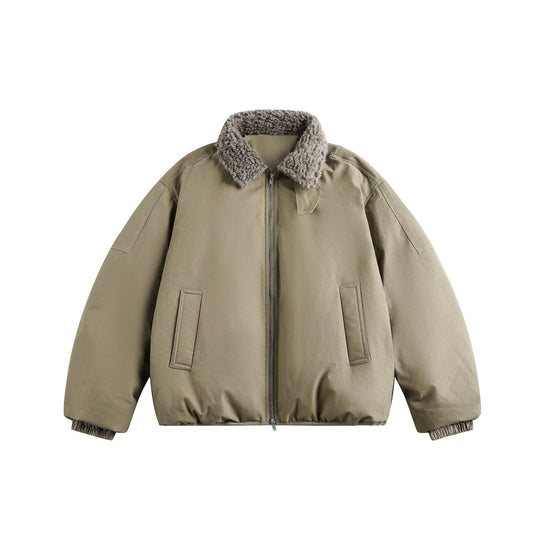 Herren Warm gefütterte Field‑Bomberjacke mit Lammfell‑Imitatkragen Shop Nory