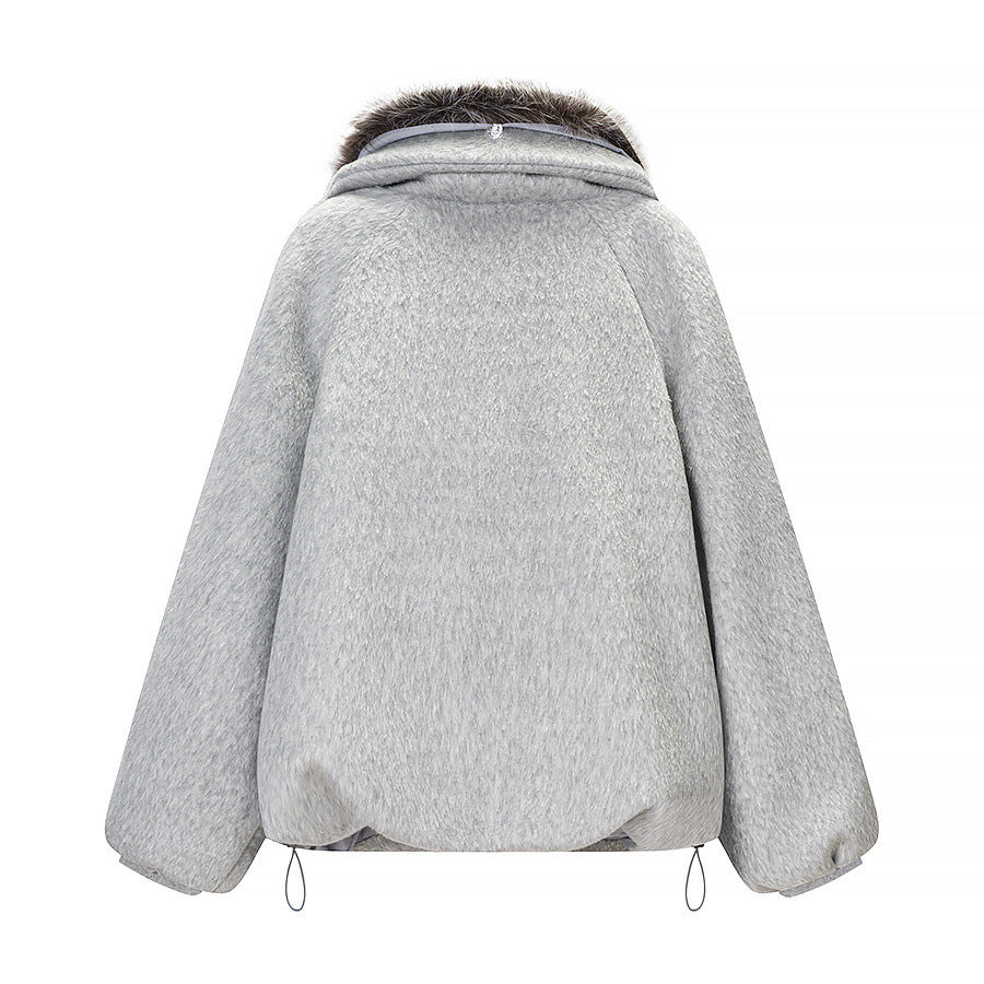 Damen Kurzjacke aus Kunstfell im Oversize‑Cut mit voluminösem Webpelzkragen Shop Nory