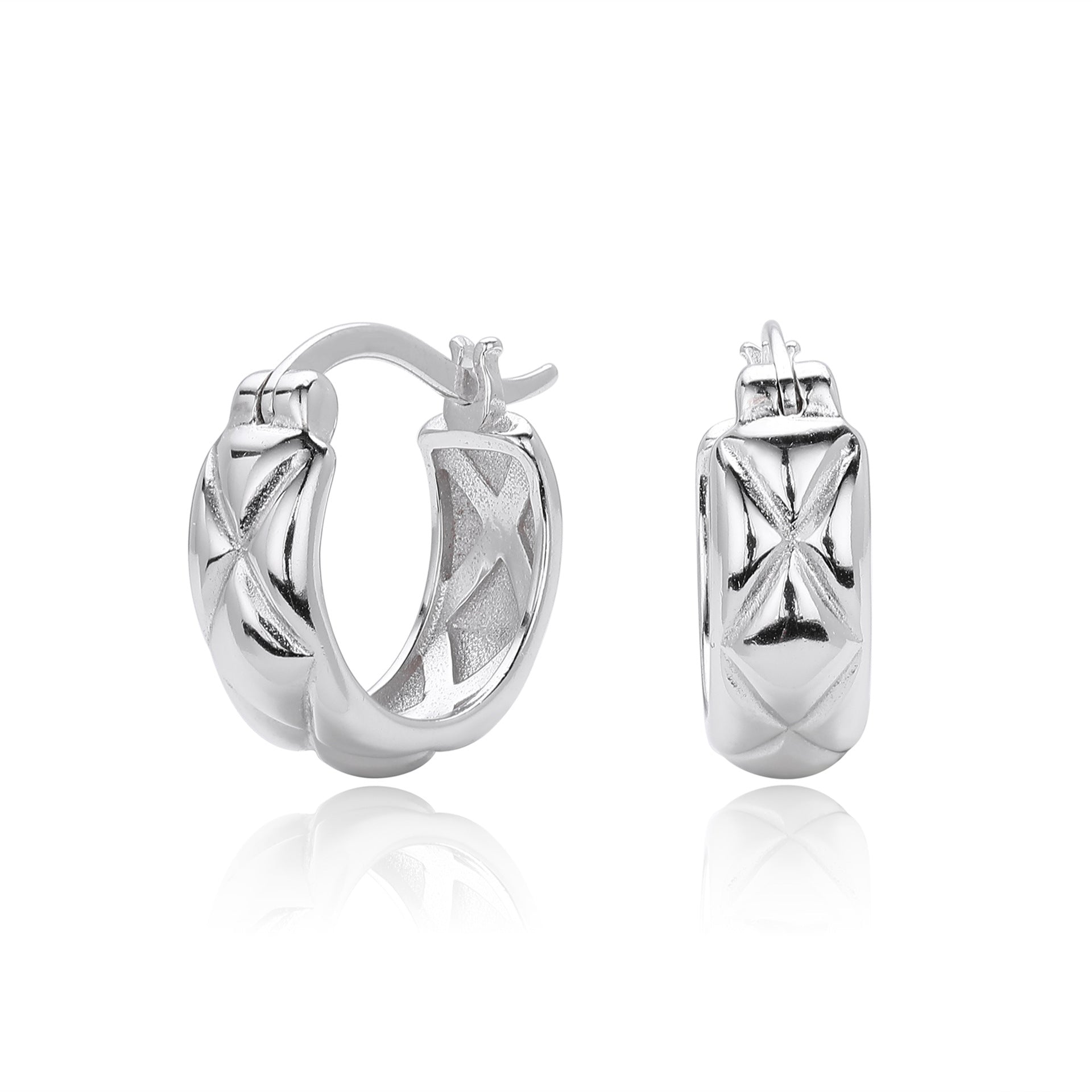 Damen Kreolen mit modernem, geschwungenem Design aus hochwertigem 925 Sterling Silber Shop Nory