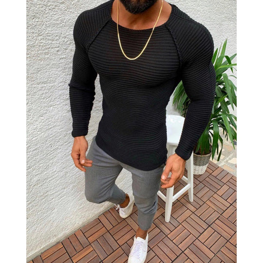 Herren Langarm Shirt mit strukturiertem Design