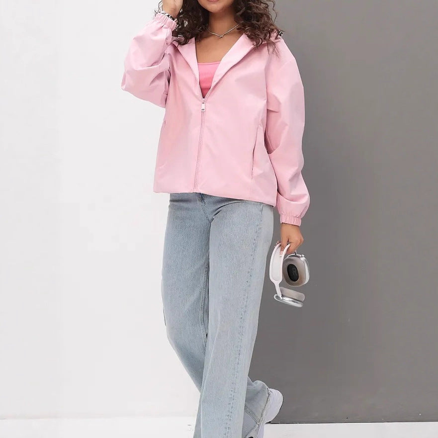 Damen Leichte Freizeitjacke mit Kapuze