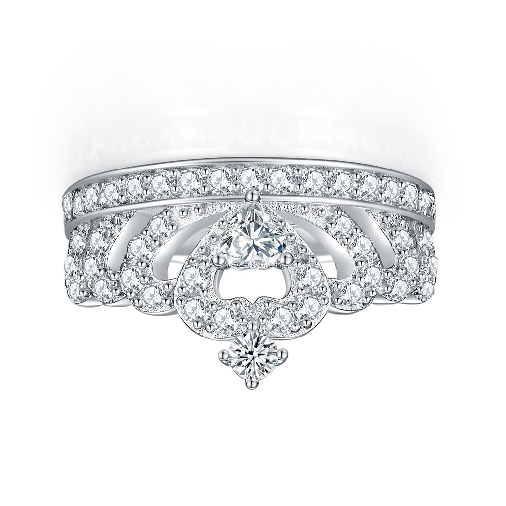 Damen Kronenring mit funkelnden Zirkonia-Steinen Shop Nory