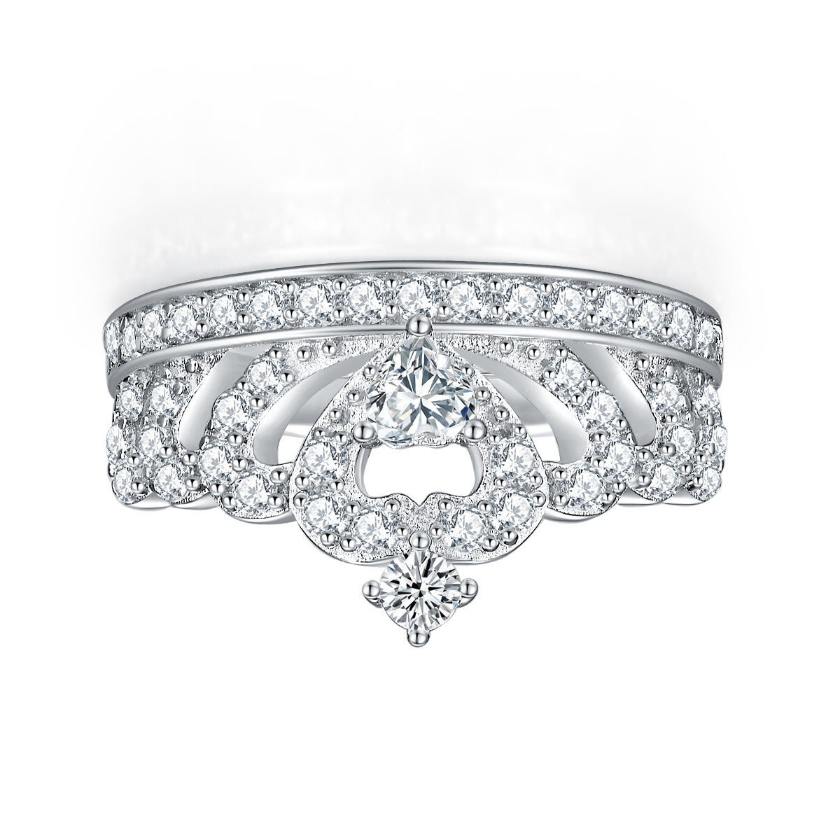 Damen Kronenring mit funkelnden Zirkonia-Steinen Shop Nory