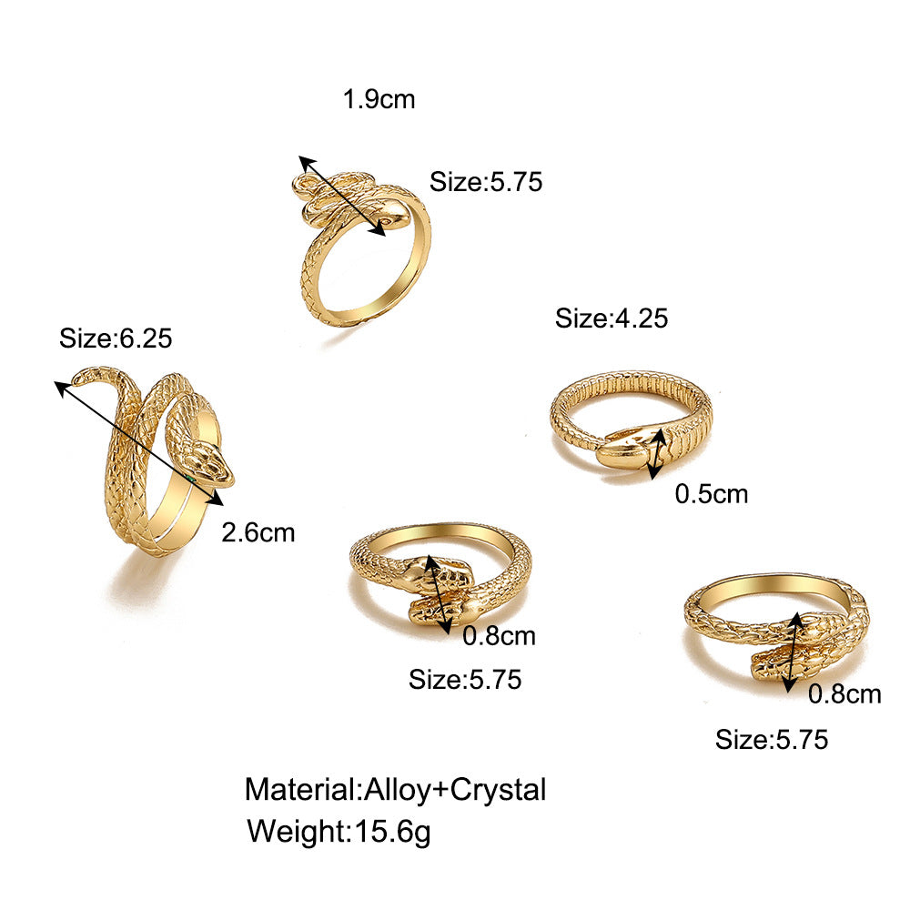 Damen Ring-Set mit elegantem Schlangen-Design Shop Nory