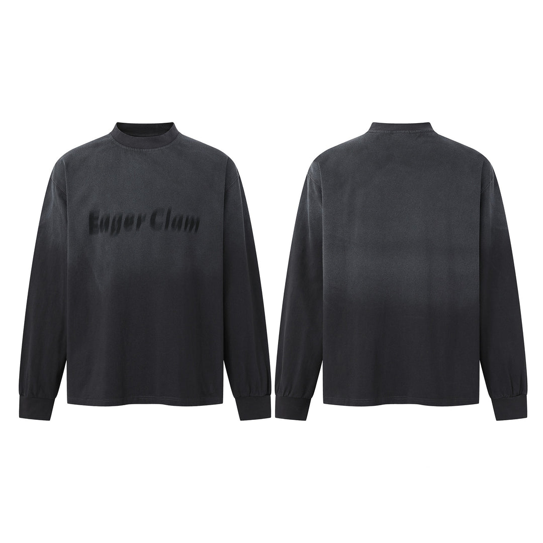 Unisex Oversize-Sweatshirt mit Troyerkragen und verschwommenem Logo-Print Shop Nory