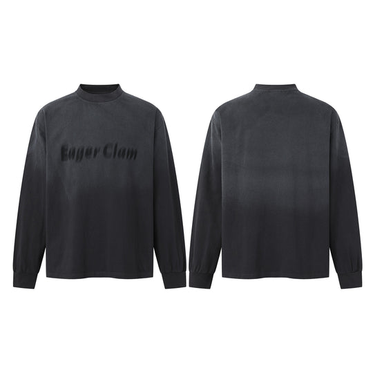 Unisex Oversize-Sweatshirt mit Troyerkragen und verschwommenem Logo-Print Shop Nory