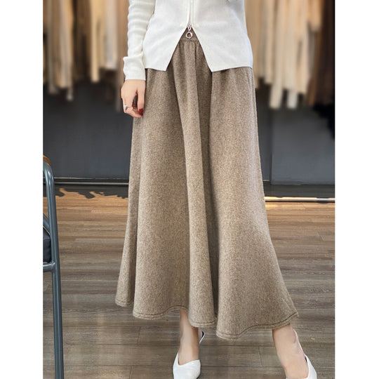 Damen Midirock aus gestricktem Wollmix mit ausgestellter A‑Linie Shop Nory