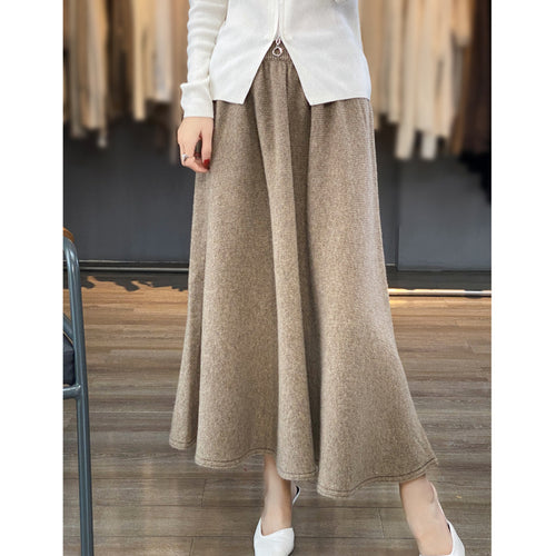 Damen Midirock aus gestricktem Wollmix mit ausgestellter A‑Linie Shop Nory