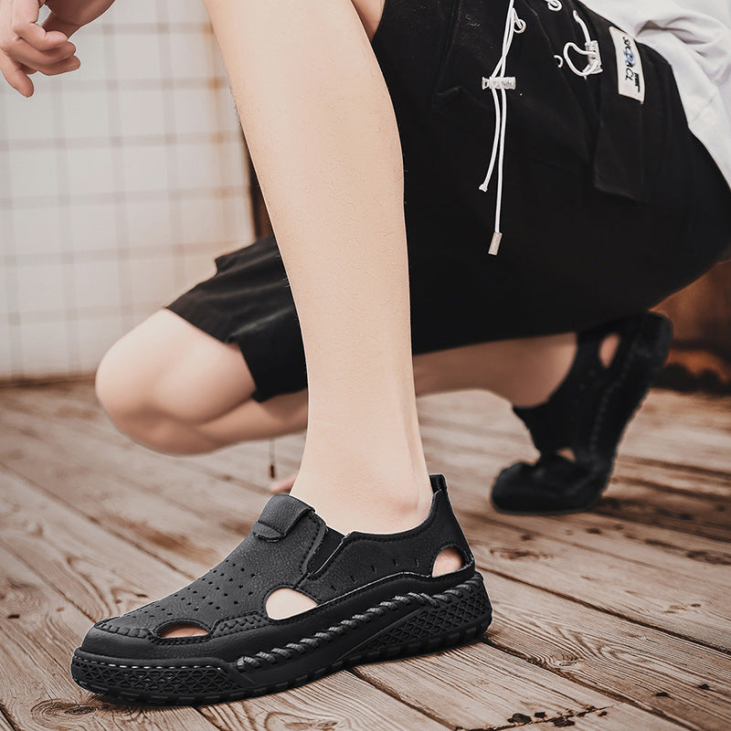 Herren atmungsaktive Leder Sandalen