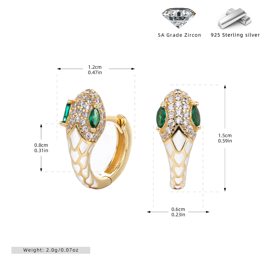 Damen Ohrhänger im stilvollen Schlangen-Design aus 925 Sterling Silber Shop Nory