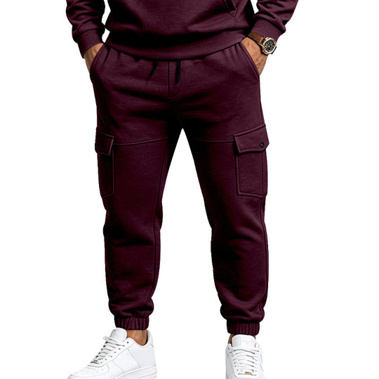 Herren Cargo-Jogginghose mit seitlichen Klappentaschen, Kordelzug und Elastischen Bündchen Shop Nory