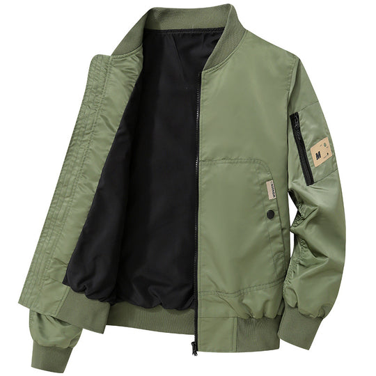 Herren Leichte Bomberjacke aus Nylon mit Ärmeltasche und gerippten Bündchen Shop Nory